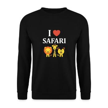 i love safari - Sweat-shirt Unisexe - noir - Devant - Alina (178cm) & Michal (187cm)