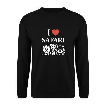 i love safari - Sweat-shirt Unisexe - noir - Devant - Alina (178cm) & Michal (187cm)