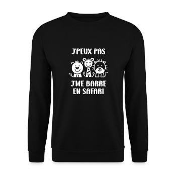 humour safari - Sweat-shirt Unisexe - noir - Devant - Alina (178cm) & Michal (187cm)