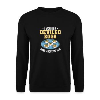 Stuffed Eggs Deviled Eggs - Unisex Sweatshirt - black - Front - Alina (178cm) & Michal (187cm)