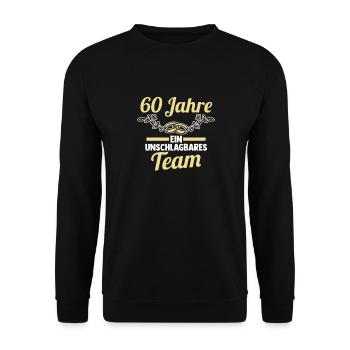 Ehe Diamantene Hochzeit 60 Jahre Verheiratet Hochz - Unisex Pullover - Schwarz - Vorne - Alina (178cm) & Michal (187cm)