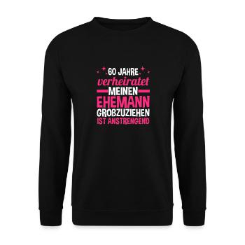 Ehe Diamantene Hochzeit 60 Jahre Verheiratet Hochz - Unisex Pullover - Schwarz - Vorne - Alina (178cm) & Michal (187cm)