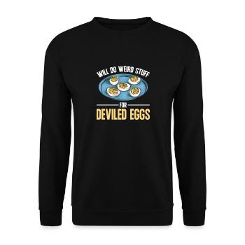 Stuffed Eggs Deviled Eggs - Unisex Sweatshirt - black - Front - Alina (178cm) & Michal (187cm)
