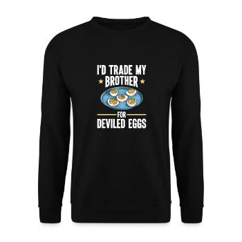 Stuffed Eggs Deviled Eggs - Unisex Sweatshirt - black - Front - Alina (178cm) & Michal (187cm)