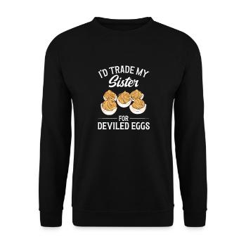 Stuffed Eggs Deviled Eggs - Unisex Sweatshirt - black - Front - Alina (178cm) & Michal (187cm)