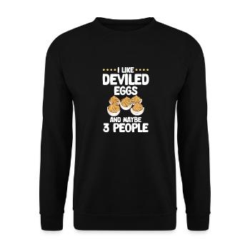 Stuffed Eggs Deviled Eggs - Unisex Sweatshirt - black - Front - Alina (178cm) & Michal (187cm)