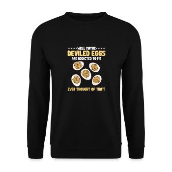 Stuffed Eggs Deviled Eggs - Unisex Sweatshirt - black - Front - Alina (178cm) & Michal (187cm)