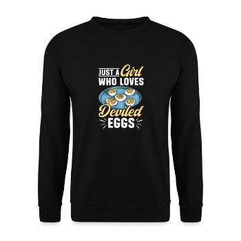Stuffed Eggs Deviled Eggs - Unisex Sweatshirt - black - Front - Alina (178cm) & Michal (187cm)
