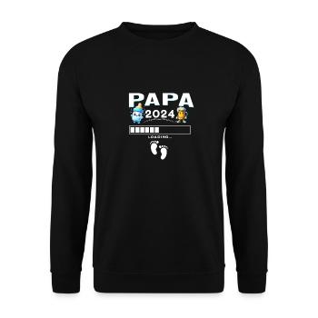 Homme bientôt papa Annonce, cadeau futur papa - Sweat-shirt Unisexe - noir - Devant - Alina (178cm) & Michal (187cm)