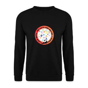 I love math and my cat - Unisex Sweatshirt - black - Front - Alina (178cm) & Michal (187cm)