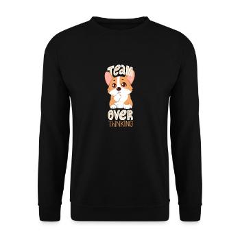 Team Overthinking - Unisex Pullover - Schwarz - Vorne - Alina (178cm) & Michal (187cm)
