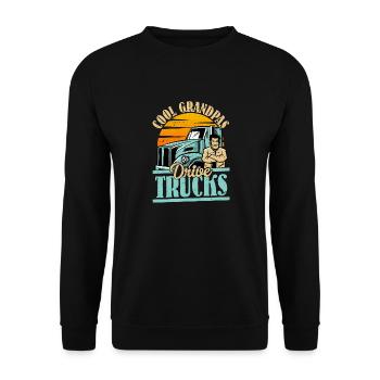 Cool Grandpas Drive Trucks Trucking Trucker - Unisex Pullover - Schwarz - Vorne - Alina (178cm) & Michal (187cm)