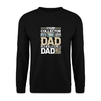 Cool Dad, Richer Hobbies: Stamp Collector - Unisex Sweatshirt - black - Front - Alina (178cm) & Michal (187cm)