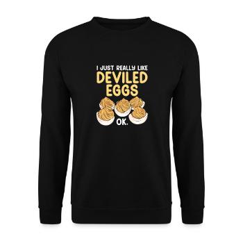 Stuffed Eggs Deviled Eggs - Unisex Sweatshirt - black - Front - Alina (178cm) & Michal (187cm)