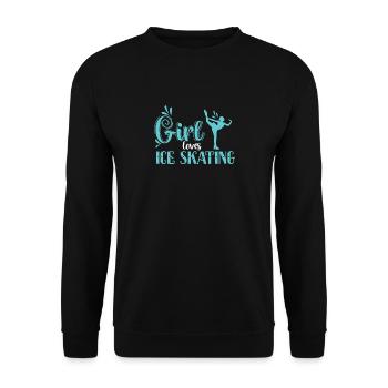 Girl Loves Ice Skating Skate - Sweat-shirt Unisexe - noir - Devant - Alina (178cm) & Michal (187cm)