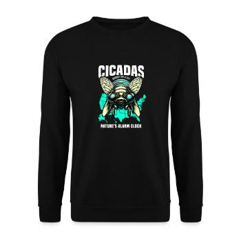 Zikade Lustig - Käferzikaden 2024 Liebhaberbrut X Geschenk - Unisex Pullover - Schwarz - Vorne - Alina (178cm) & Michal (187cm)