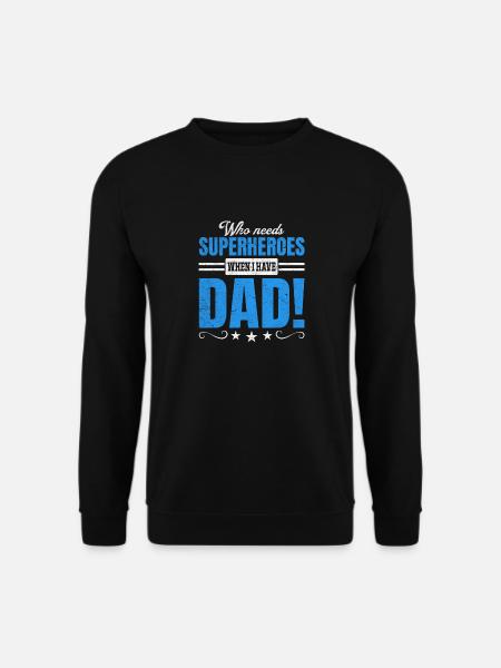 Superheld Papa Besser als jeder Comic-Held - Unisex Pullover - Schwarz