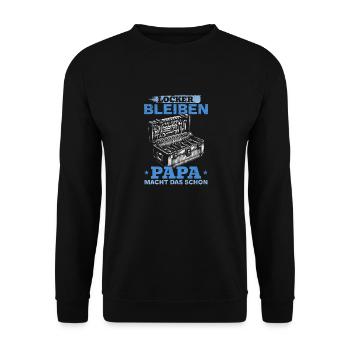 Locker bleiben Papa macht das schon - Vatertag - Unisex Pullover - Schwarz - Vorne - Alina (178cm) & Michal (187cm)