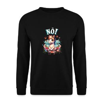 Drôle de cheval qui dit non ! pour les amoureux des chevaux - Sweat-shirt Unisexe - noir - Devant - Alina (178cm) & Michal (187cm)