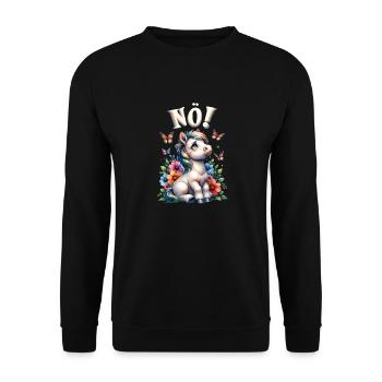 Drôle de cheval qui dit non ! pour les amoureux des chevaux - Sweat-shirt Unisexe - noir - Devant - Alina (178cm) & Michal (187cm)