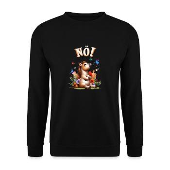 Drôle de cheval qui dit non ! pour les amoureux des chevaux - Sweat-shirt Unisexe - noir - Devant - Alina (178cm) & Michal (187cm)