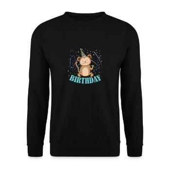 Birthday Monkey Child Children's Birthday - Unisex Sweatshirt - black - Front - Alina (178cm) & Michal (187cm)
