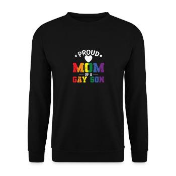 Proud Mom of a gay Son LGBT - Unisex Pullover - Schwarz - Vorne - Alina (178cm) & Michal (187cm)