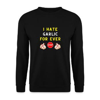 I HATE GARLIC FOR EVER INGREDIENT TASTE VAMPIRE - Sweat-shirt Unisexe - noir - Devant - Alina (178cm) & Michal (187cm)