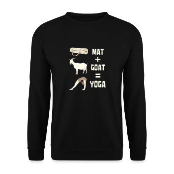 MAT + GOAT Means YOGA BAAA-MASTE GOATS YOGA - Unisex Sweatshirt - black - Front - Alina (178cm) & Michal (187cm)