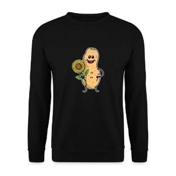 Peanut Peanut Funny Cute Sunflower - Unisex Sweatshirt - black - Front - Alina (178cm) & Michal (187cm)
