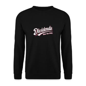 Lustige finanzielle Unabhängigkeit von Dividendeninvestoren - Unisex Pullover - Schwarz - Vorne - Alina (178cm) & Michal (187cm)