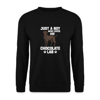 Chien Labrador Retriever brun chocolat - Sweat-shirt Unisexe - noir - Devant - Alina (178cm) & Michal (187cm)
