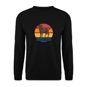 Schoko Brauner Labrador Retriever Hund - Unisex Pullover - Schwarz - Vorne - Alina (178cm) & Michal (187cm)