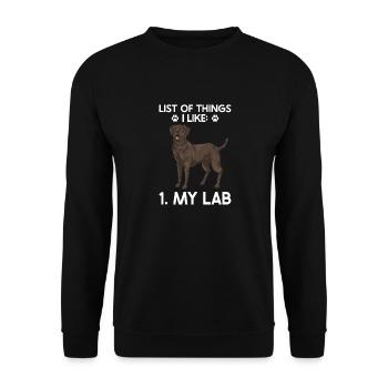 Chien Labrador Retriever brun chocolat - Sweat-shirt Unisexe - noir - Devant - Alina (178cm) & Michal (187cm)