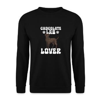 Chien Labrador Retriever brun chocolat - Sweat-shirt Unisexe - noir - Devant - Alina (178cm) & Michal (187cm)