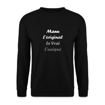 Manu - Sweat-shirt Unisexe - noir - Devant - Alina (178cm) & Michal (187cm)