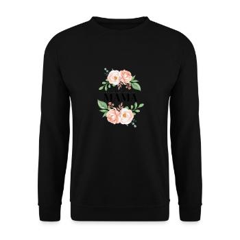 Ideen zum Muttertag - Geschenk für deine Mom - Unisex Pullover - Schwarz - Vorne - Alina (178cm) & Michal (187cm)
