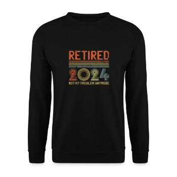 Vintage Retiré 2024 n’est plus mon problème - Sweat-shirt Unisexe - noir - Devant - Alina (178cm) & Michal (187cm)