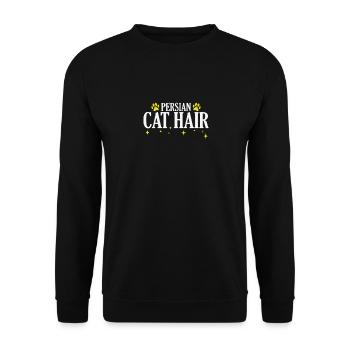 Persian Cat Hair Hauskatze - Unisex Pullover - Schwarz - Vorne - Alina (178cm) & Michal (187cm)