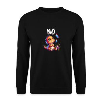 Dinosaur Dinos Saying Nope for Boys and Girls - Unisex Sweatshirt - black - Front - Alina (178cm) & Michal (187cm)