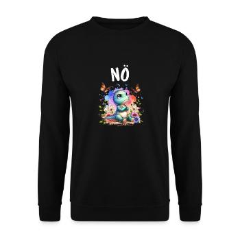 Dinosaur Dinos Saying Nope for Boys and Girls - Unisex Sweatshirt - black - Front - Alina (178cm) & Michal (187cm)