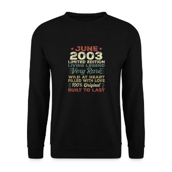 June 2003 Birthday June 2003 Gift June 2003 - Unisex Sweatshirt - black - Front - Alina (178cm) & Michal (187cm)