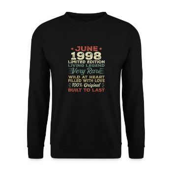 June 1998 Birthday June 1998 Gift June 1998 - Unisex Sweatshirt - black - Front - Alina (178cm) & Michal (187cm)