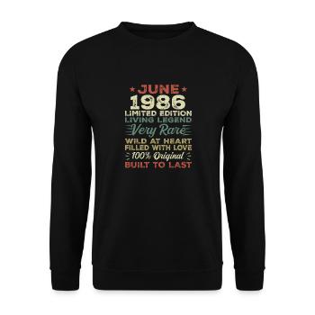 June 1986 Birthday June 1986 Gift June 1986 - Unisex Sweatshirt - black - Front - Alina (178cm) & Michal (187cm)