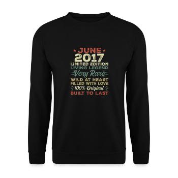 June 2017 Birthday June 2017 Gift June 2017 - Unisex Sweatshirt - black - Front - Alina (178cm) & Michal (187cm)