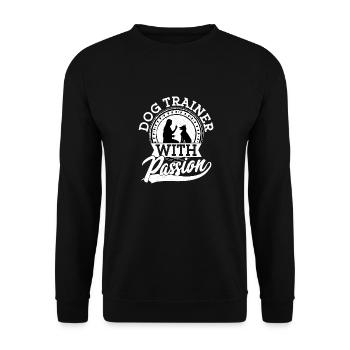 Dog Trainer With Passion Training Job Saying - Unisex Sweatshirt - black - Front - Alina (178cm) & Michal (187cm)