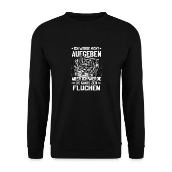 Artisan N’abandonnez jamais, jurez de manière créative ! - Sweat-shirt Unisexe - noir - Devant - Alina (178cm) & Michal (187cm)