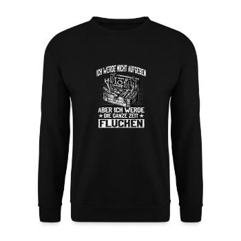 Artisan N’abandonnez jamais, jurez de manière créative ! - Sweat-shirt Unisexe - noir - Devant - Alina (178cm) & Michal (187cm)