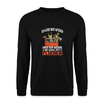 Artisan N’abandonnez jamais, jurez de manière créative ! - Sweat-shirt Unisexe - noir - Devant - Alina (178cm) & Michal (187cm)