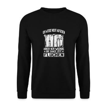Artisan N’abandonnez jamais, jurez de manière créative ! - Sweat-shirt Unisexe - noir - Devant - Alina (178cm) & Michal (187cm)